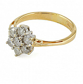 18ct gold Diamond Cluster Ring size I